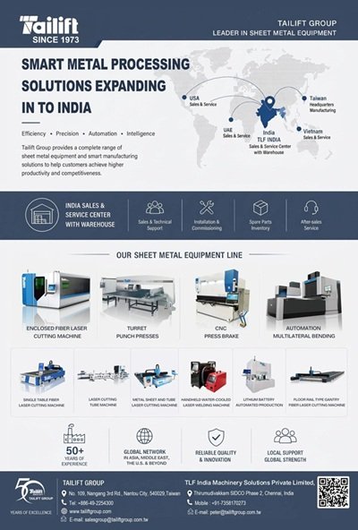 Tailift Group Introduces Intelligent Sheet Metal Processing Solutions to the Indian Market
