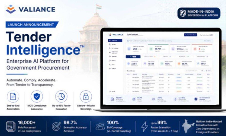 Valiance Solutions Launches Tender Intelligence, an Enterprise SaaS for Government Procurement
